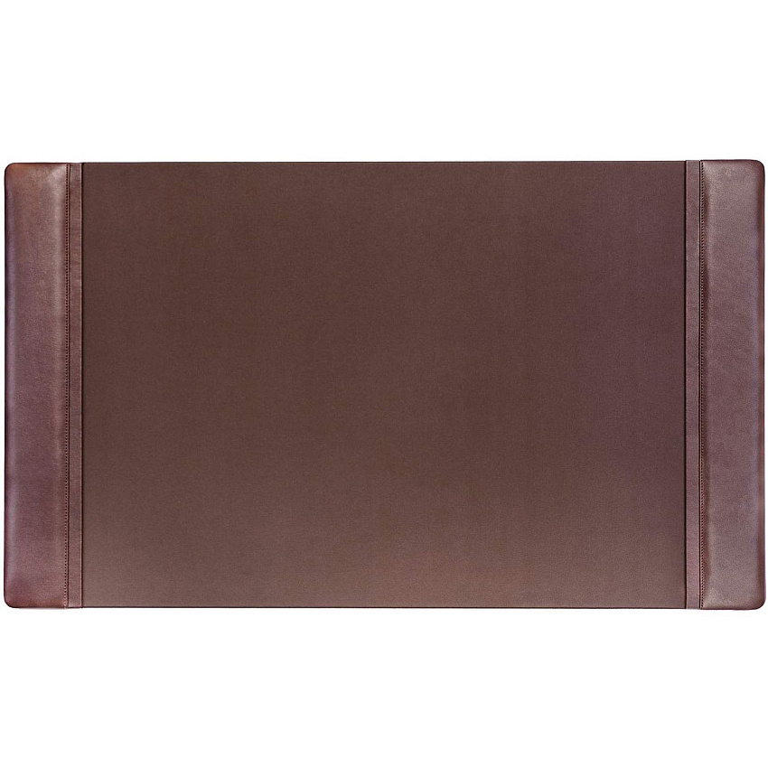 Dacasso Leather Side-Rail Desk Pad Rectangular - 34" Width x 20" Depth - Felt Brown Backing - Top Grain Leather - Chocolate Brown - 1 Each (P3401)