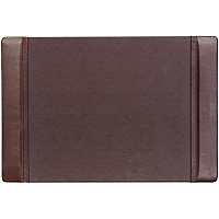 Dacasso Leather Side-Rail Desk Pad Rectangular - 25.5" Width x 17.25000" Depth - Felt Brown Backing - Top Grain Leather - Chocolate Brown - 1 Each (P3402)