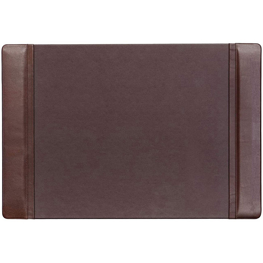 Dacasso Leather Side-Rail Desk Pad Rectangular - 25.5" Width x 17.25000" Depth - Felt Brown Backing - Top Grain Leather - Chocolate Brown - 1 Each (P3402)