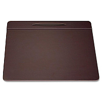 Dacasso Leather Pen Well Conference Pad Rectangular - 17" Width x 14" Depth - Felt Backing - Top Grain Leather - Chocolate Brown - 1 Each (P3423)