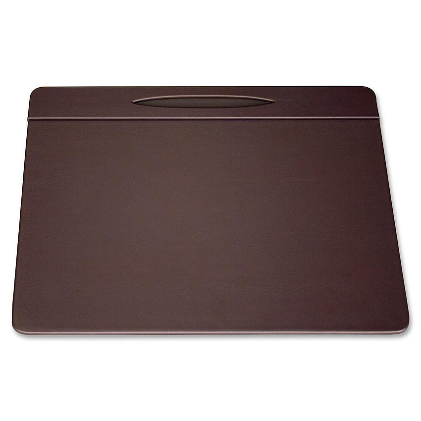 Dacasso Leather Pen Well Conference Pad Rectangular - 17" Width x 14" Depth - Felt Backing - Top Grain Leather - Chocolate Brown - 1 Each (P3423)