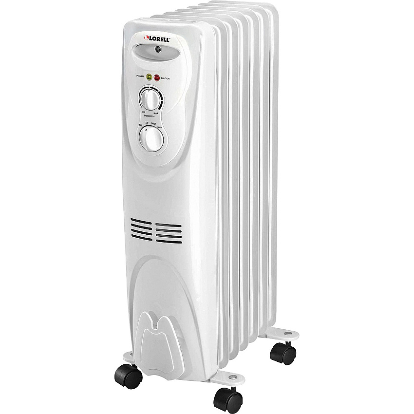 Lorell 3-Setting Oil-Filled Heater Oil Filled - Electric - 1500 W - 3 x Heat Settings - White (LLR29552)