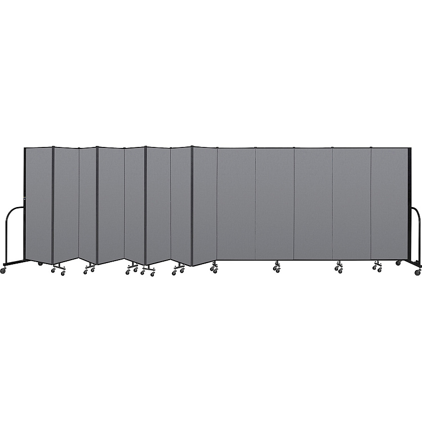 Screenflex Portable Room Dividers 72" Height x 24.1 ft Length - Black Metal Frame - Polyester - Stone - 1 Each (CFSL6013DG)