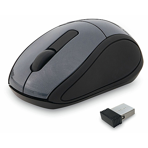 Verbatim Wireless Mini Travel Optical Mouse - Graphite Optical - Wireless - Radio Frequency - Graphite - USB - 1600 dpi - Scroll Wheel - 3 Button(s) - 1 Each (97470)