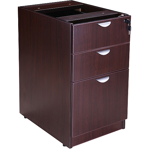 Boss N166 Deluxe Pedestal - 3-Drawer 28.5" Height x 16" Width x 22" Depth - Total Drawer(s): 3 - Finish: Mahogany - Security Lock - 1 Each (N166M)