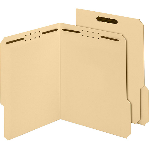 Pendaflex 1/3 Tab Cut Letter Recycled Top Tab File Folder 8 1/2" x 11" - 3/4" Expansion - 2 x Prong K Style Fastener(s) - 2" for Folder - Top Tab Location - Assorted Tab Position - 11 pt. - Manila - Manila - Acid-free, Archival-safe, Reinforced  (24537AM)