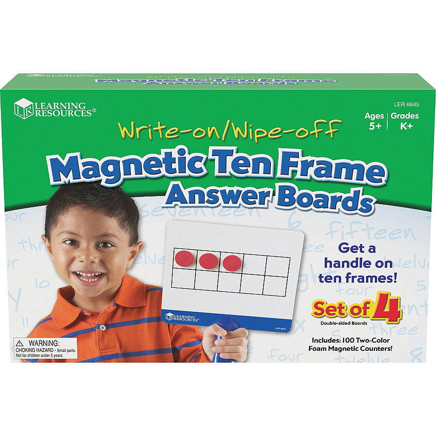 Learning Resources Magnetic 10-frame Answer Boards Learning Board - Theme/Subject: Learning - 4-7 Year - Red, Yellow (LER6645)