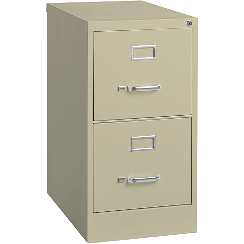 Lorell Fortress Series 22" Commercial-Grade Vertical File Cabinet 15" Width x 22" Depth x 28.4" Height - 2 x Drawer(s) for File - Letter - Lockable, Ball-bearing Suspension - Putty - Steel - Recycled (LLR42290)
