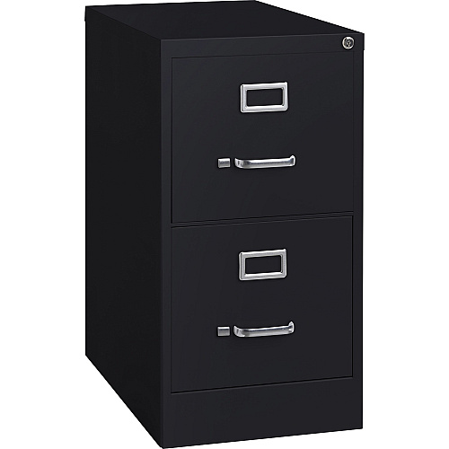Lorell Fortress Series 22" Commercial-Grade Vertical File Cabinet 15" Width x 22" Depth x 28.4" Height - 2 x Drawer(s) for File - Letter - Lockable, Ball-bearing Suspension - Black - Steel - Recycled (LLR42291)