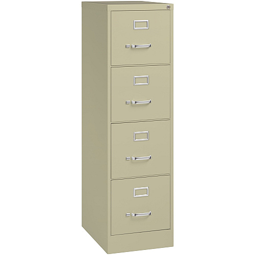 Lorell Fortress Series 22" Commercial-Grade Vertical File Cabinet 15" Width x 22" Depth x 52" Height - 4 x Drawer(s) for File - Letter - Lockable, Ball-bearing Suspension - Putty - Steel - Recycled (LLR42293)