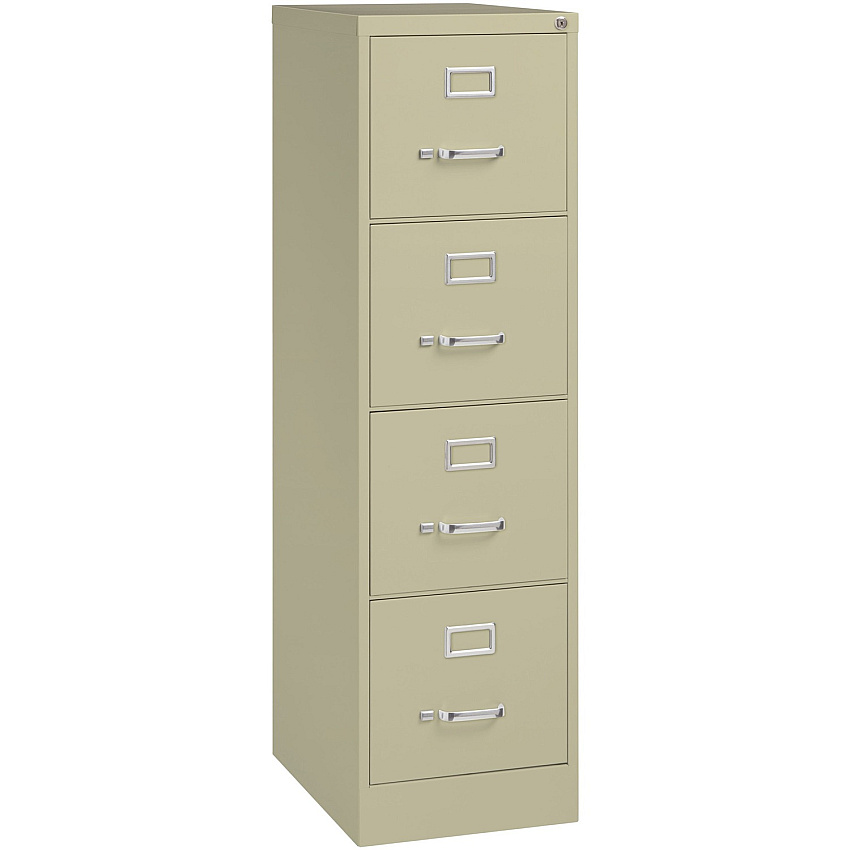 Lorell Fortress Series 22" Commercial-Grade Vertical File Cabinet 15" Width x 22" Depth x 52" Height - 4 x Drawer(s) for File - Letter - Lockable, Ball-bearing Suspension - Putty - Steel - Recycled (LLR42293)