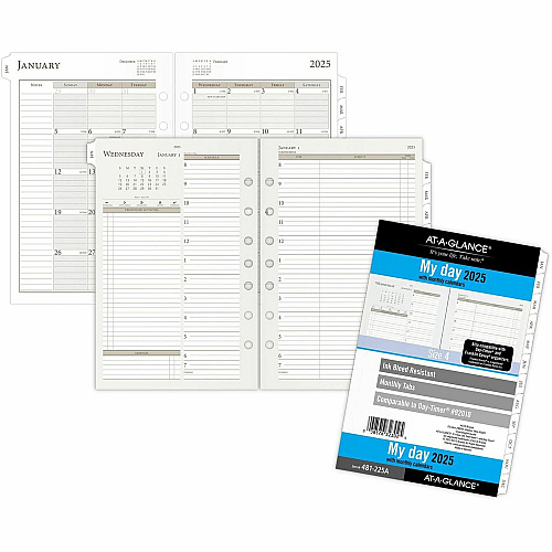 At-A-Glance Daily Monthly Planner Two Page Per Day Refill, Loose-Leaf, Desk Size (481225A)