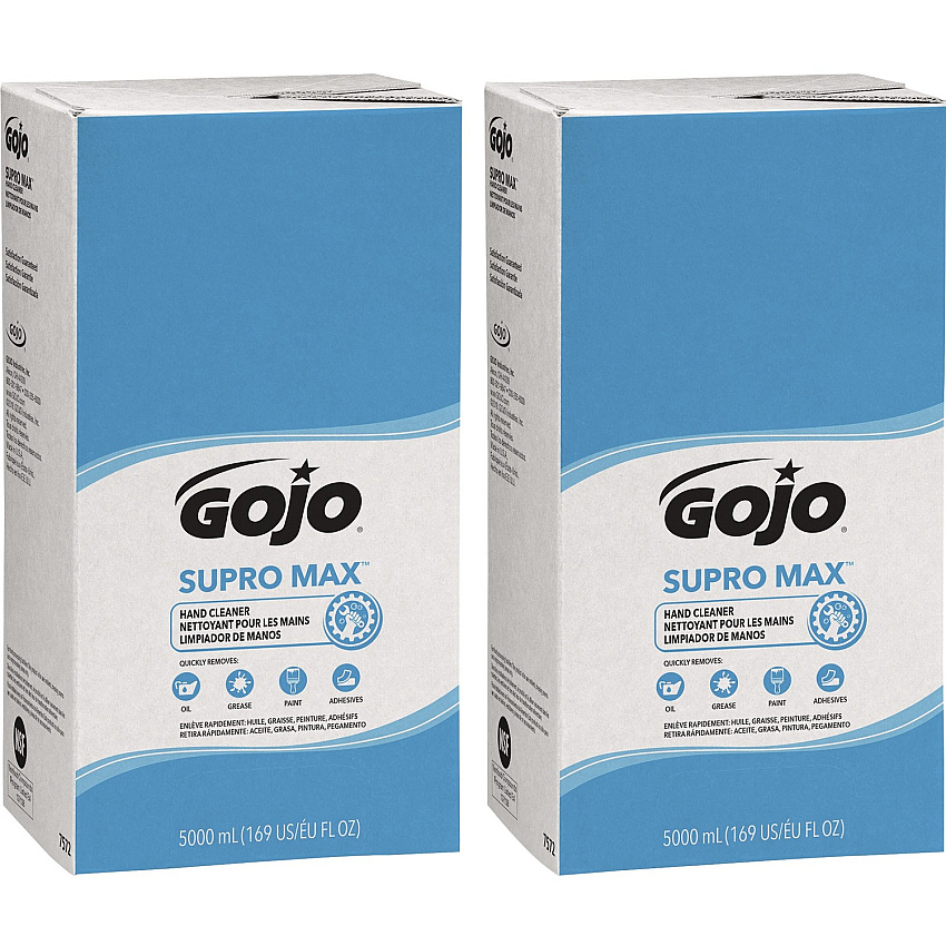 Gojo&reg; PRO TDX Refill Supro Max Hand Cleaner 1.32 gal - Pump Bottle Dispenser - Oil Remover, Grease Remover, Paint Remover, Adhesive Remover - Skin - Moisturizing - Beige - Heavy Duty, Bio-based, Non-drying - 2 / Carton (757202)