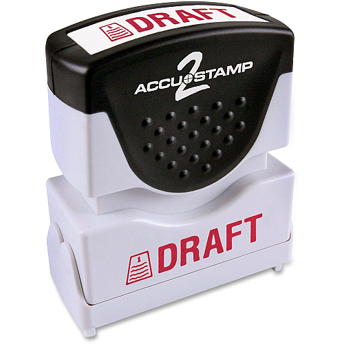 COSCO Shutter Stamp Message Stamp - DRAFT - 0.50" Impression Width - 20000 Impression(s) - Red - Rubber, Plastic - 1 Each (035585)
