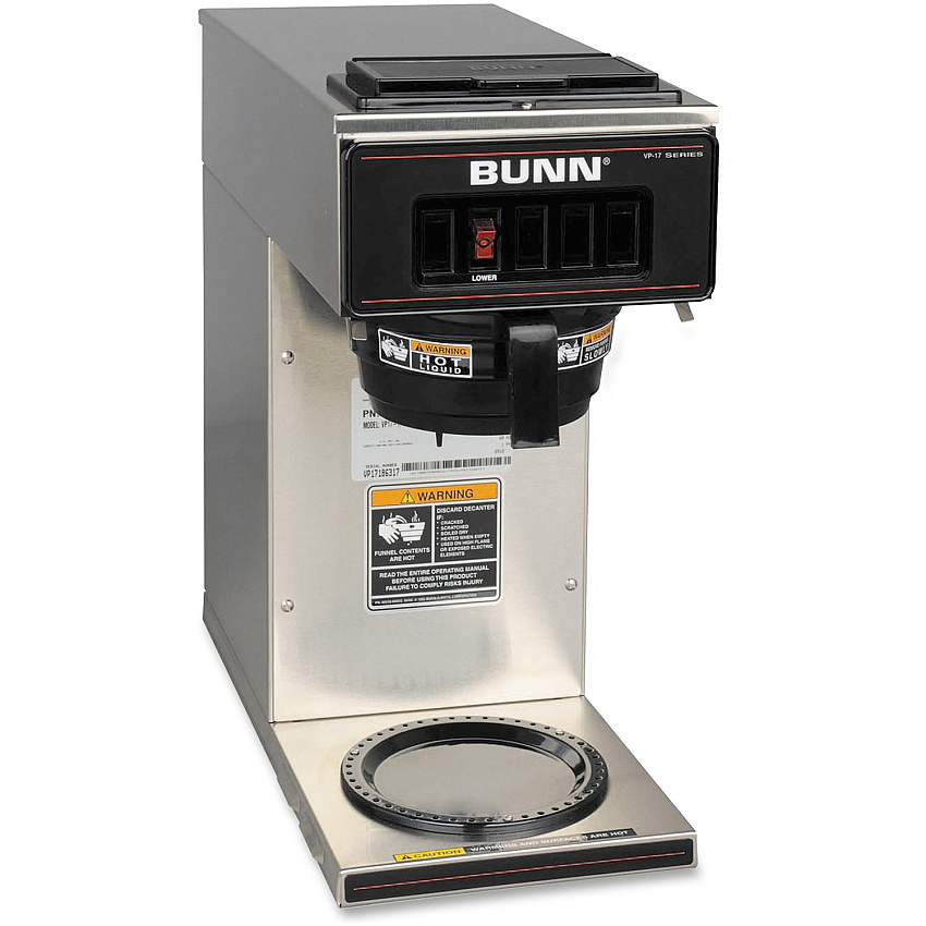 BUNN VP17-1 Coffee Brewer 1600 W - 2 quart - 12 Cup(s) - Multi-serve - Stainless Steel - Stainless Steel Body (133000001)