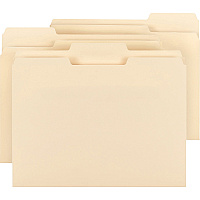 Business Source 1/3 Tab Cut Letter Recycled Top Tab File Folder 8 1/2" x 11" - 3/4" Expansion - Top Tab Location - Assorted Tab Position - 9.5 pt. - 1 Plys - Manila - 10% Recycled - 150 / Box (BSN78950)
