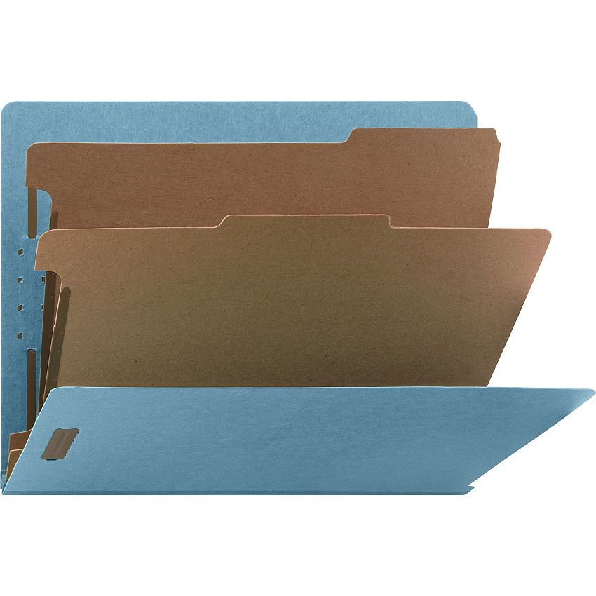 Nature Saver Letter Recycled Classification Folder 8 1/2" x 11" - End Tab Location - 2 Divider(s) - 25 pt. - Fiberboard - Blue - 100% Recycled - 10 / Box (SP17371)