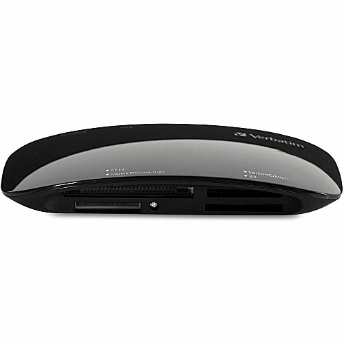 Verbatim USB 2.0 Universal Card Reader 15-in-1 - CompactFlash Type I, CompactFlash Type II, Microdrive, Memory Stick Duo, Memory Stick PRO, Memory Stick PRO Duo, Memory Stick Duo (MagicGate), SD, SDHC, miniSD, microSD, ... - USB 2.0 - External1 Ea (97705)
