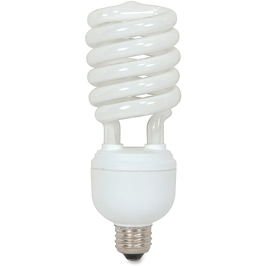 Satco 40-watt T4 Spiral CFL Bulb 40 W - 150 W Incandescent Equivalent Wattage - 120 V AC - 2600 lm - Spiral - T4 Size - Cool White Light Color - E26 Base - 10000 Hour - 4100&deg;K Color Temperature - 82 CRI - Energy Saver - 1 Each (S7335)