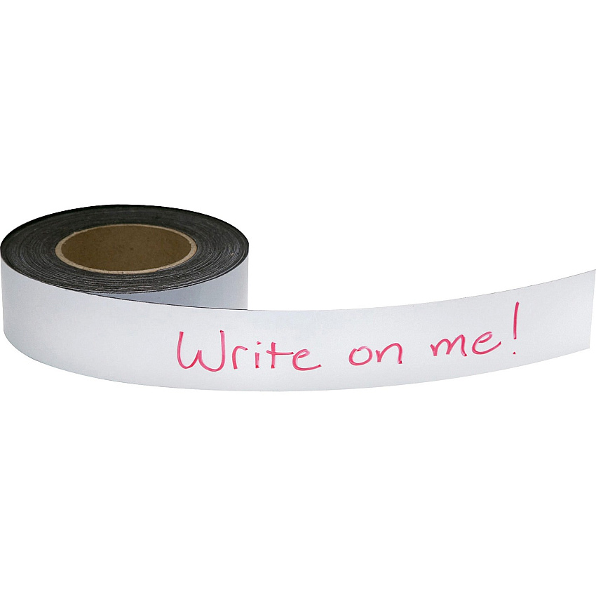Baumgartens Zeus Magnetic Labeling Tape 16.67 yd Length x 2" Width - White - Magnet - Damage Resistant - For Labeling, Shelf Labeling, Presentation, List, Cabinet, Metal Surface Roll - 1 Roll (66152)