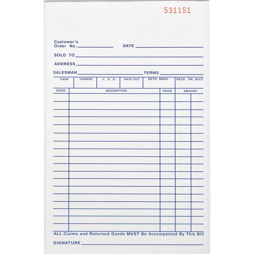 Business Source All-purpose Carbonless Triplicate Forms 50 Sheet(s) - 3 PartCarbonless Copy - 5.50" x 8.50" Sheet Size - Yellow - 1 Each (BSN39553)