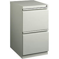 Lorell 20" File/File Mobile File Cabinet with Full-Width Pull 15" Width x 20" Depth x 27.8" Height - Letter - Ball-bearing Suspension, Recessed Handle, Security Lock - Light Gray - Steel - Recycled (LLR49525)