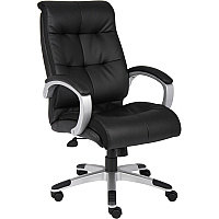 Lorell Classic Executive Office Chair Black Leather Seat - 5-star Base - Black - 1 Each (LLR62620)