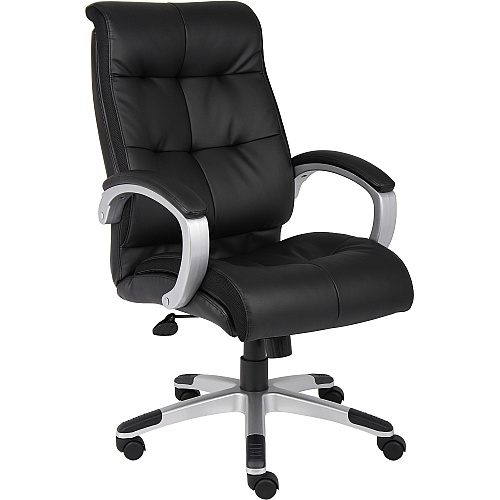 Lorell Classic Executive Office Chair Black Leather Seat - 5-star Base - Black - 1 Each (LLR62620)