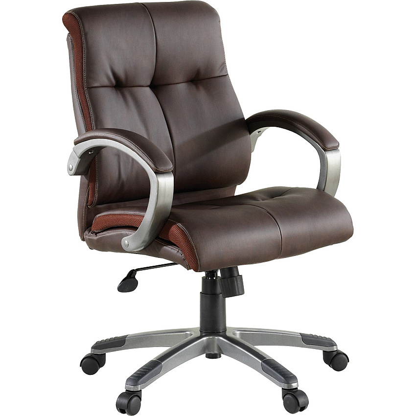 Lorell Low-back Executive Office Chair Brown Seat Color - Leather Seat Material - 5-star Base - Brown - 1 Each (LLR62623)