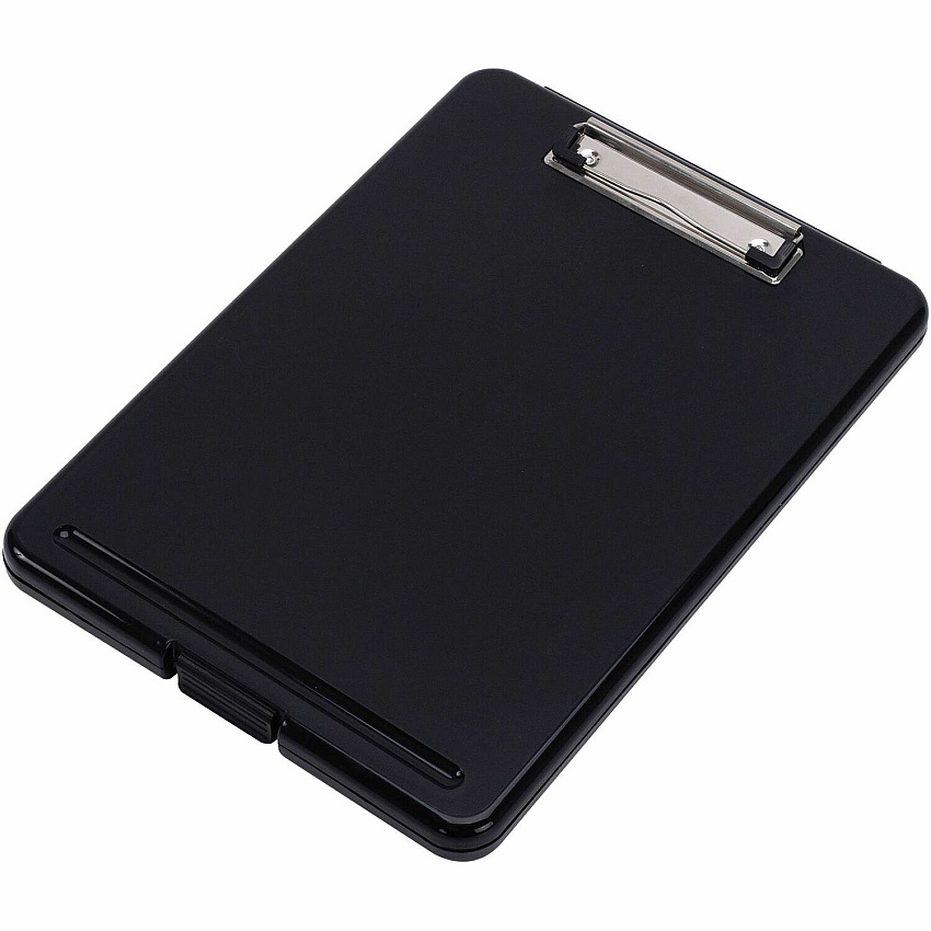 Business Source Storage Clipboard 8 1/2" x 11" Sheet Size - Plastic - Black - 1 Each (BSN37513)
