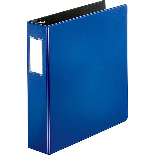 Business Source Slanted D-ring Binders 2" Binder Capacity - 3 Ring(s) - Fastener(s): D-Ring - Pocket(s): 2, Internal - Chipboard, Polypropylene - Blue - PVC-free, Non-stick, Spine Label, Gap-free Ring, Non-glare, Heavy Duty, Open and Closed Tri (BSN33111)