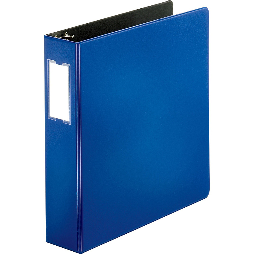 Business Source Slanted D-ring Binders 2" Binder Capacity - 3 Ring(s) - Fastener(s): D-Ring - Pocket(s): 2, Internal - Chipboard, Polypropylene - Blue - PVC-free, Non-stick, Spine Label, Gap-free Ring, Non-glare, Heavy Duty, Open and Closed Tri (BSN33111)