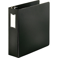 Business Source Slanted D-ring Binders 3" Binder Capacity - 3 Ring(s) - Fastener(s): D-Ring - Pocket(s): 2, Internal - Chipboard, Polypropylene - Black - Refillable, Non-stick, Spine Label, Gap-free Ring, Non-glare, Heavy Duty, Open and Closed  (BSN33113)