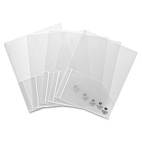 Business Source 78498 Letter Pocket Folder 8 1/2" x 11" - 60 Sheets Capacity - 2 Pocket(s) - Poly - Clear - 5 / Pack (BSN78499)