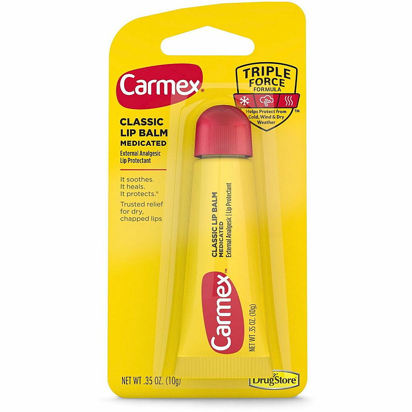 Carmex Medicated Classic Lip Balm Cream - 0.35 fl oz - Tube - Applicable on Lip - Moisturising Tube - 6 / Box (62001)