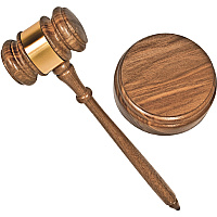 Advantus Gavel Set with Sound Block and Brass Band Brass (60001)
