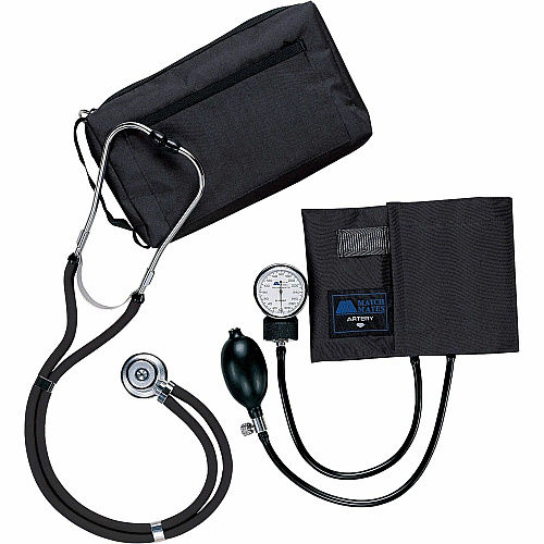 Medline Sprague Rappaport Stetho/Sphyg Combo For Blood Pressure - Latex-free - Black (MDS9125)