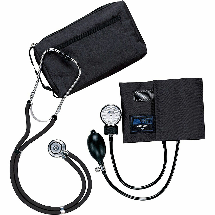Medline Sprague Rappaport Stetho/Sphyg Combo For Blood Pressure - Latex-free - Black (MDS9125)
