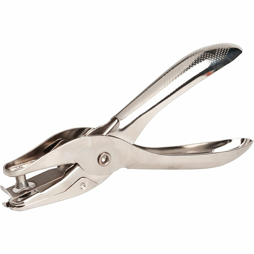 Business Source 1/4" Round Ticket Punch 1 Punch Head(s) - 1/4" Punch Size - Round Shape - Silver (BSN62895)