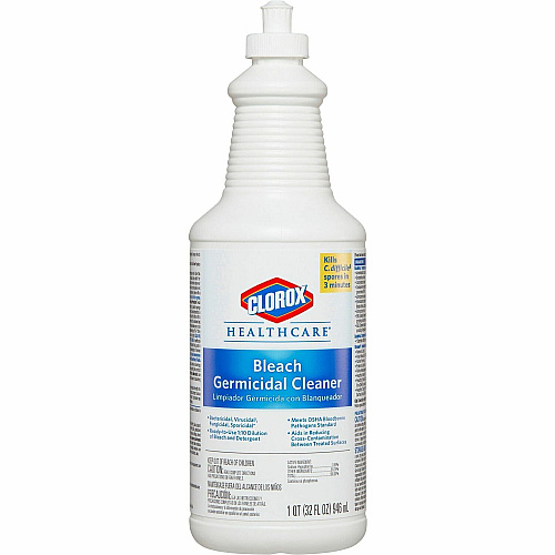 Clorox Healthcare Pull-Top Bleach Germicidal Cleaner For Hard Surface, Nonporous Surface - Ready-To-Use - 32 fl oz (1 quart) - Disinfectant, Anti-corrosive - White - 1 Each (68832)