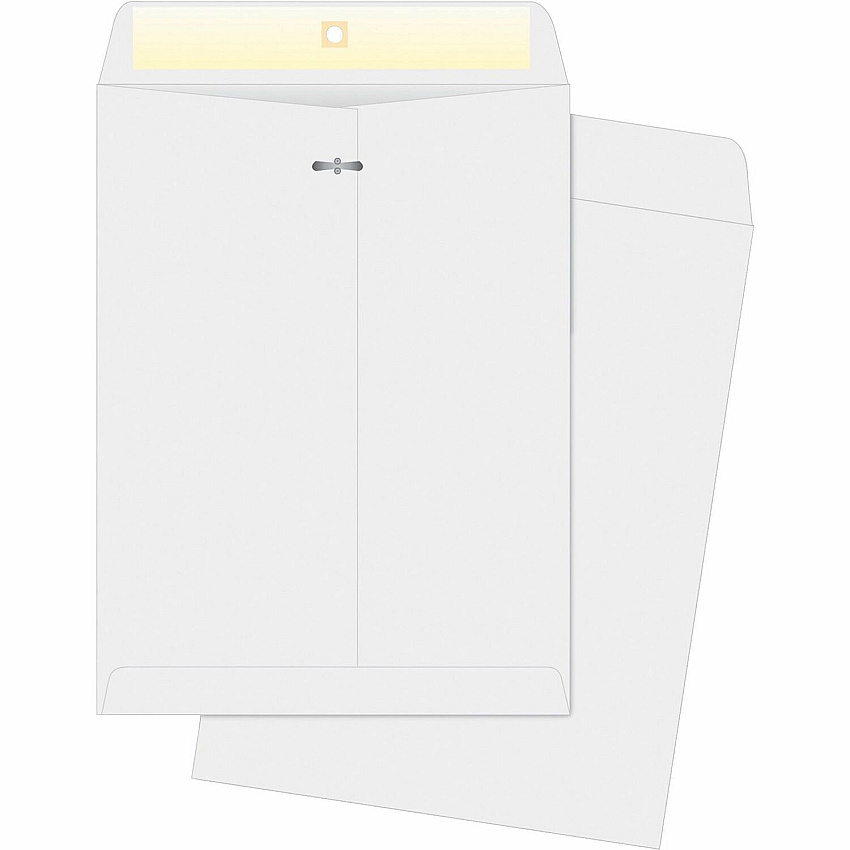 Business Source Double-prong Clasp Envelopes Clasp - #97 - 10" Width x 13" Length Diameter - 28 lb - Clasp - Wove - 100 / Box - White (BSN04423)
