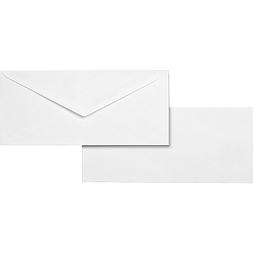 Business Source No. 10 White Wove V-Flap Business Envelopes Business - #10 - 9 1/2" Width x 4 1/8" Length - 24 lb - Gummed - White - Wove - 500 / Box (BSN04467)