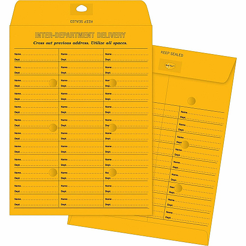 Business Source Interdepartmental Envelopes Inter-department - #28 - 10" Width x 13" Length - 28 lb - Self-sealing - Kraft - 100 / Box - Brown Kraft (BSN04547)