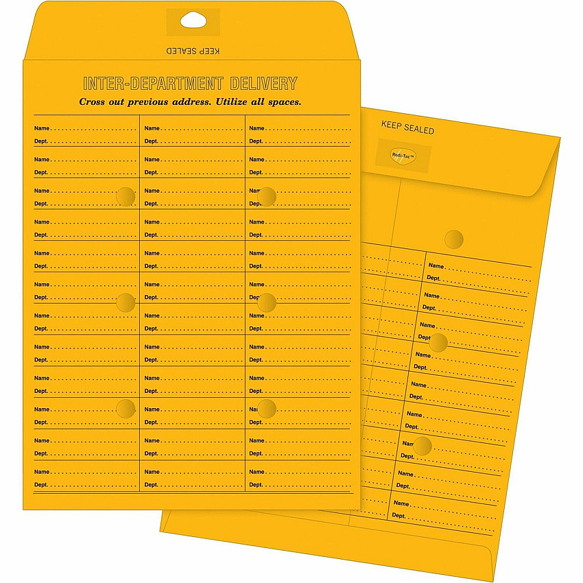 Business Source Interdepartmental Envelopes Inter-department - #28 - 10" Width x 13" Length - 28 lb - Self-sealing - Kraft - 100 / Box - Brown Kraft (BSN04547)
