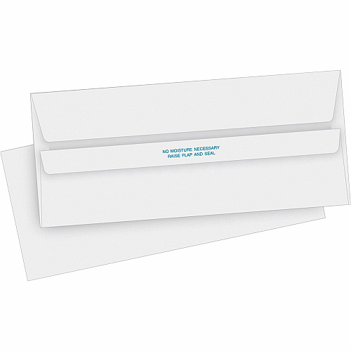 Business Source No. 10 Self-seal Invoice Envelopes Business - #10 - 4 1/8" Width x 9 1/2" Length - 24 lb - Self-sealing - White - 500 / Box (BSN04644)