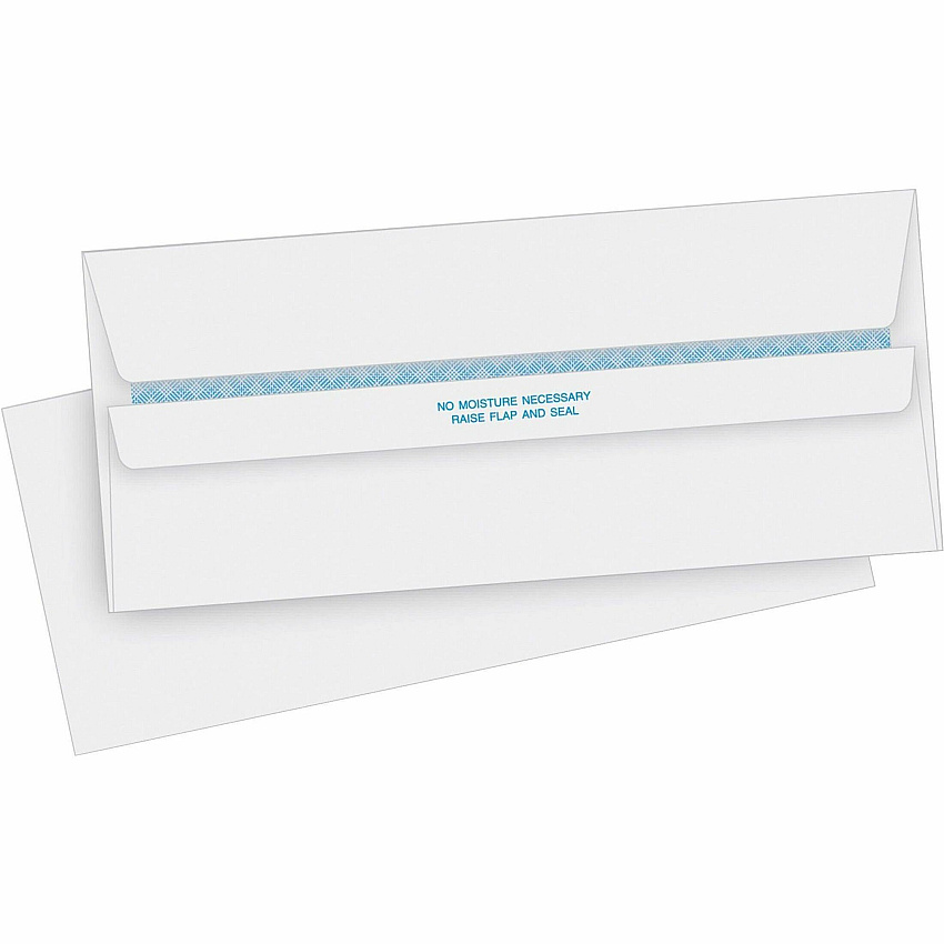 Business Source Regular Security Invoice Envelopes Business - #10 - 4 1/8" Width x 9 1/2" Length - 24 lb - Self-sealing - White - 500 / Box (BSN04645)