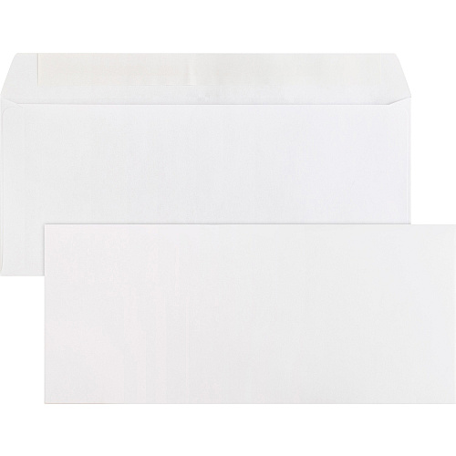 Business Source Plain Peel/Seal Business Envelopes Business - #10 - 9 1/2" Width x 4 1/8" Length - 24 lb - Peel & Seal - White - Wove - 500 / Box (BSN04646)