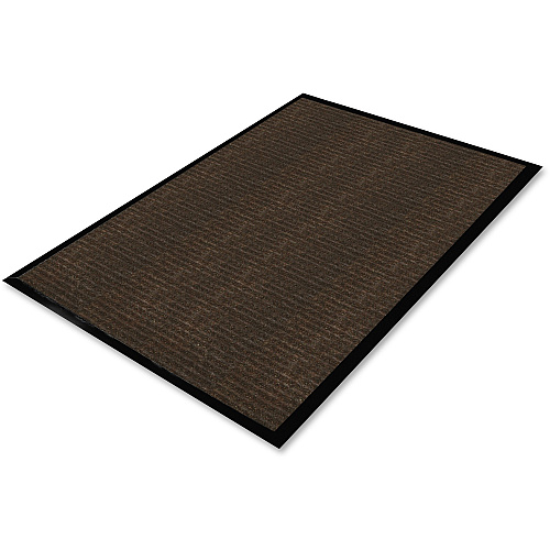 Genuine Joe Gold Dual-Rib Hard Surface Floor Mat Hard Floor - 60" Length x 36" Width - Polypropylene, Vinyl - Chocolate - 1 Each (GJO02400)