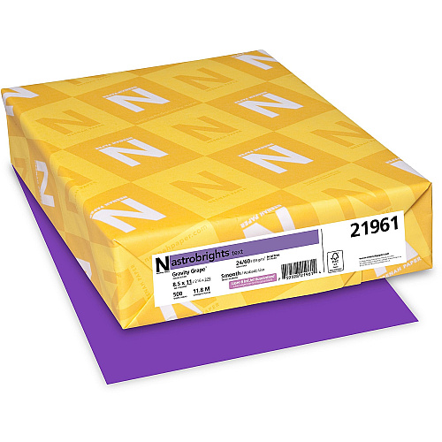 Astrobrights Color Paper - Grape Letter - 8 1/2" x 11" - 24 lb Basis Weight - Acid-free, Lignin-free - Gravity Grape (Purple) - 500 / Ream (21961)