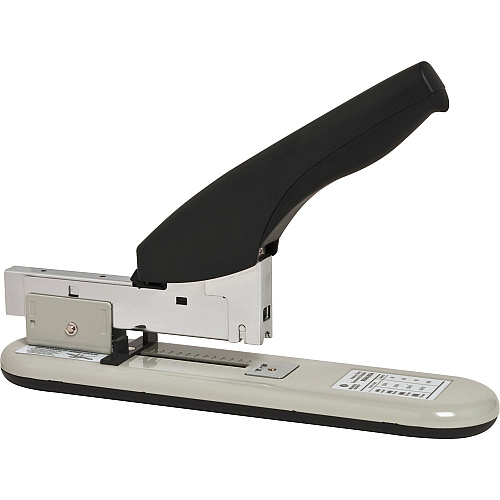 Business Source Economy Heavy-duty Stapler Staples Upto 100 Sheet - Staple Size: 0.50" - 2" Throat Depth - Black, Putty - Rubber, Steel - 1 Each (BSN62826)